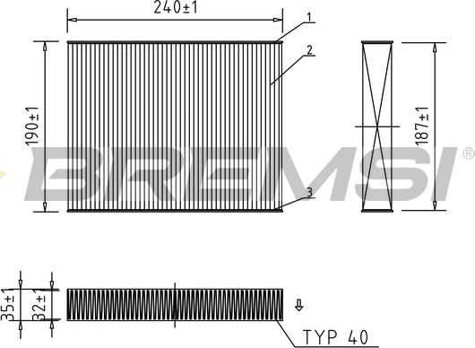 Bremsi FC0092 - Фільтр, повітря у внутрішній простір autozip.com.ua