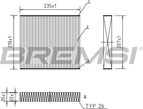 Bremsi FC0068A - Фільтр, повітря у внутрішній простір autozip.com.ua