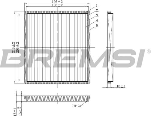 Bremsi FC0089A - Фільтр, повітря у внутрішній простір autozip.com.ua