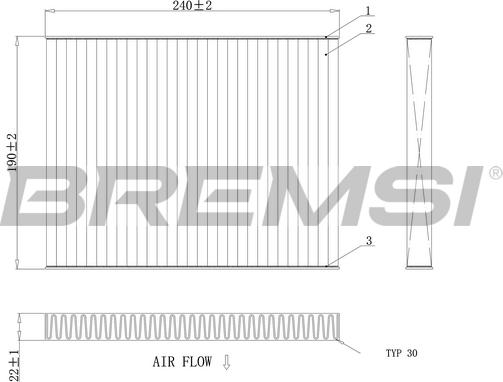 Bremsi FC0081A - Фільтр, повітря у внутрішній простір autozip.com.ua