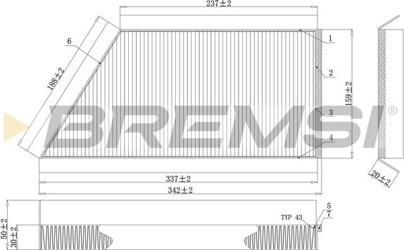 Bremsi FC0088C - Фільтр, повітря у внутрішній простір autozip.com.ua