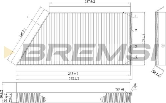 Bremsi FC0088 - Фільтр, повітря у внутрішній простір autozip.com.ua