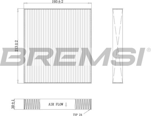 Bremsi FC0075C - Фільтр, повітря у внутрішній простір autozip.com.ua