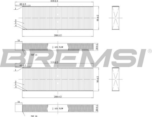 Bremsi FC0071C - Фільтр, повітря у внутрішній простір autozip.com.ua