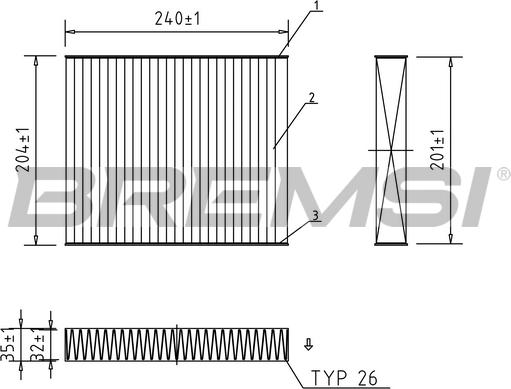 Bremsi FC0073C - Фільтр, повітря у внутрішній простір autozip.com.ua