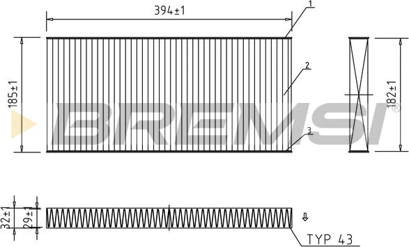 Bremsi FC0164A - Фільтр, повітря у внутрішній простір autozip.com.ua