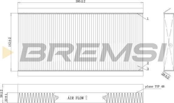 Bremsi FC0164C - Фільтр, повітря у внутрішній простір autozip.com.ua