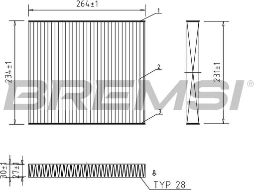 Bremsi FC0107C - Фільтр, повітря у внутрішній простір autozip.com.ua