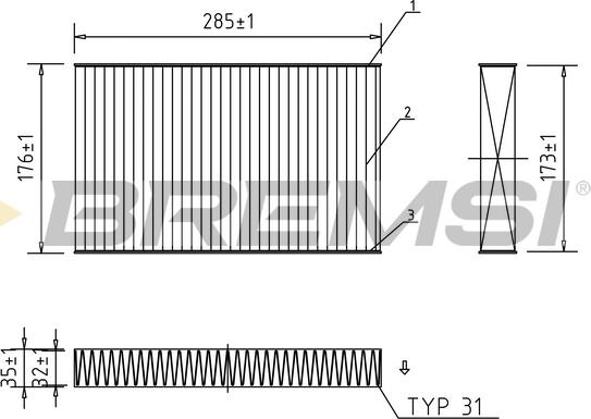 Bremsi FC0185A - Фільтр, повітря у внутрішній простір autozip.com.ua