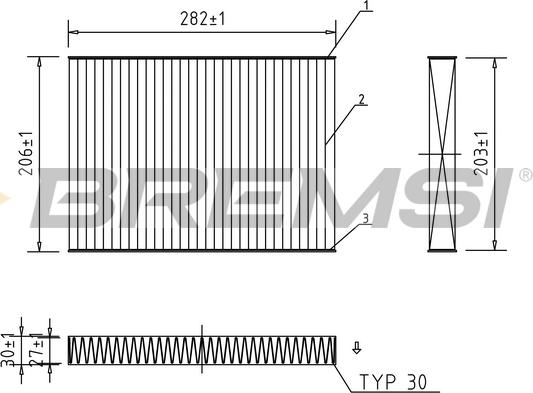 Bremsi FC0181A - Фільтр, повітря у внутрішній простір autozip.com.ua