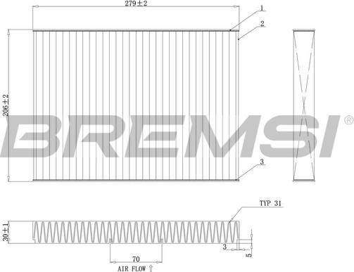 Bremsi FC0181C - Фільтр, повітря у внутрішній простір autozip.com.ua