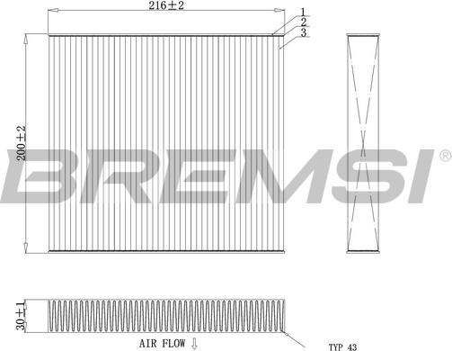 Bremsi FC0855 - Фільтр, повітря у внутрішній простір autozip.com.ua