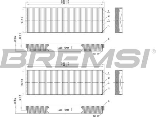 Bremsi FC0851 - Фільтр, повітря у внутрішній простір autozip.com.ua