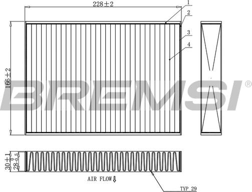 Bremsi FC0871A - Фільтр, повітря у внутрішній простір autozip.com.ua