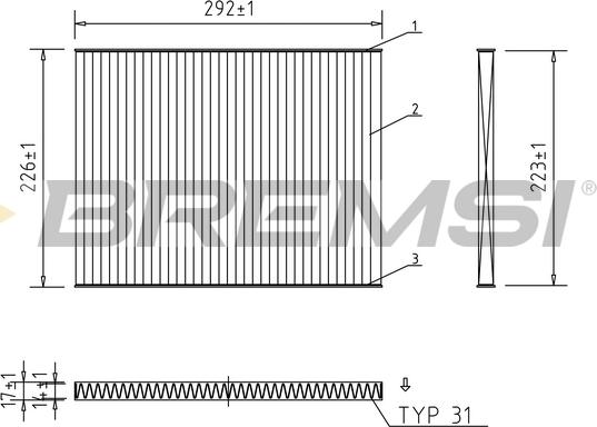 Bremsi FC1919C - Фільтр, повітря у внутрішній простір autozip.com.ua