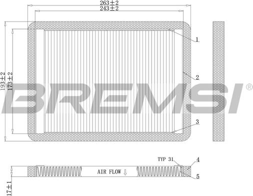 Bremsi FC1547C - Фільтр, повітря у внутрішній простір autozip.com.ua