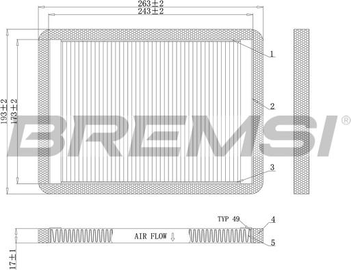 Bremsi FC1547 - Фільтр, повітря у внутрішній простір autozip.com.ua