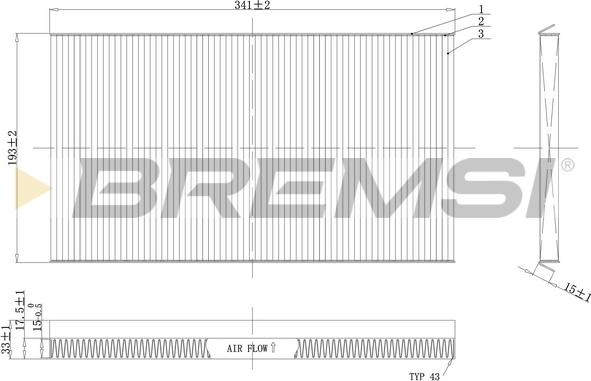 Bremsi FC1537C - Фільтр, повітря у внутрішній простір autozip.com.ua