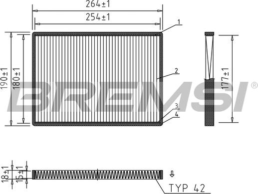 Bremsi FC1334 - Фільтр, повітря у внутрішній простір autozip.com.ua