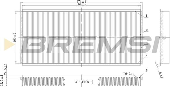 Bremsi FC1335 - Фільтр, повітря у внутрішній простір autozip.com.ua