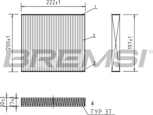 Bremsi FC1336 - Фільтр, повітря у внутрішній простір autozip.com.ua