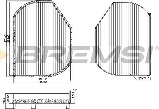 Bremsi FC1331C - Фільтр, повітря у внутрішній простір autozip.com.ua