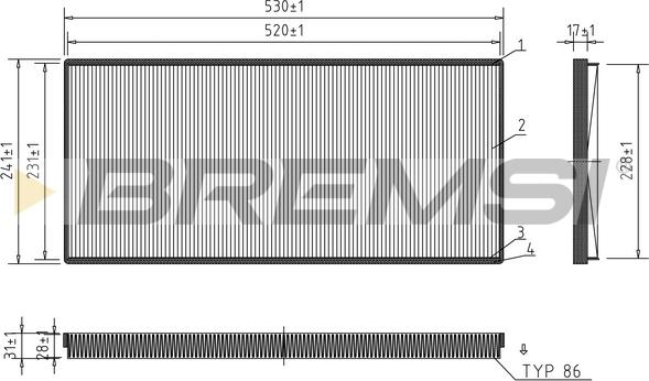 Bremsi FC1326 - Фільтр, повітря у внутрішній простір autozip.com.ua