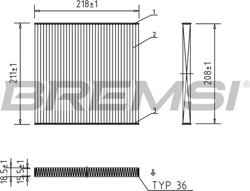 Bremsi FC1328 - Фільтр, повітря у внутрішній простір autozip.com.ua