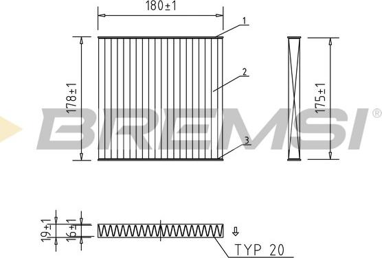 Bremsi FC2519C - Фільтр, повітря у внутрішній простір autozip.com.ua