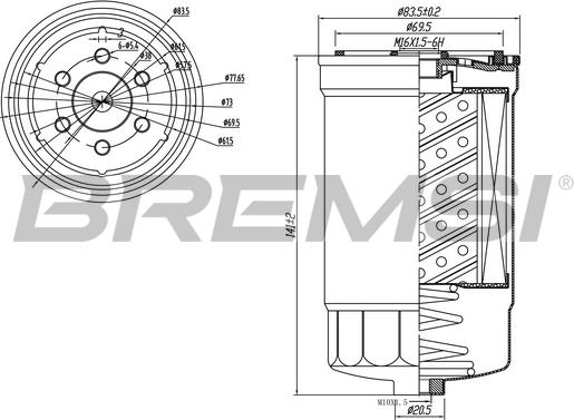 Bremsi FE0827 - Паливний фільтр autozip.com.ua