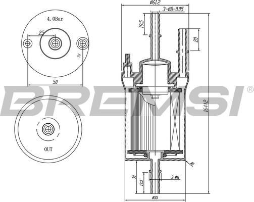 Bremsi FE0391 - Паливний фільтр autozip.com.ua