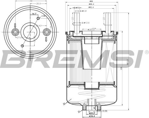 Bremsi FE0791 - Паливний фільтр autozip.com.ua