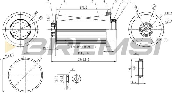 Bremsi FE1848 - Паливний фільтр autozip.com.ua