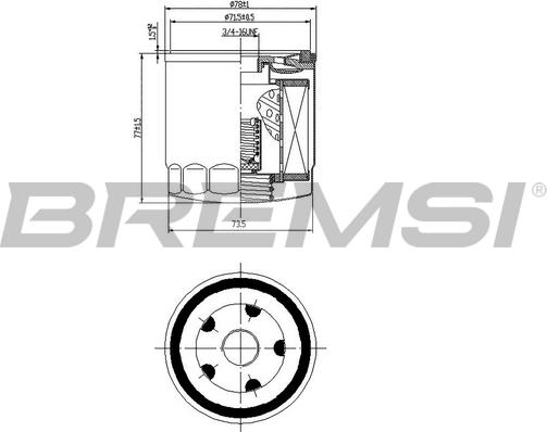 Bremsi FL0033 - Масляний фільтр autozip.com.ua