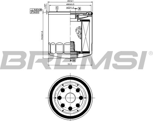 Bremsi FL0032 - Масляний фільтр autozip.com.ua