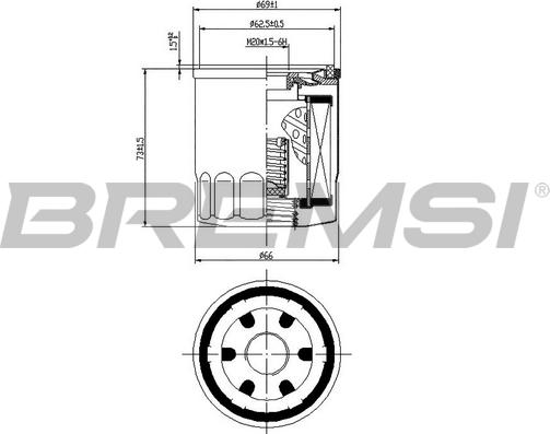 Bremsi FL0024 - Масляний фільтр autozip.com.ua