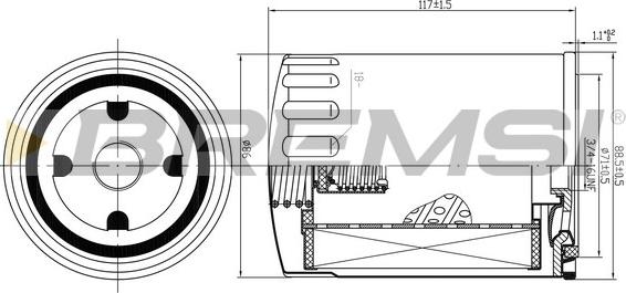 Bremsi FL0724 - Масляний фільтр autozip.com.ua