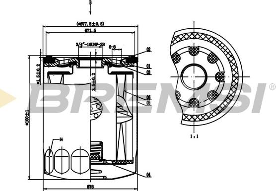 Bremsi FL0722 - Масляний фільтр autozip.com.ua