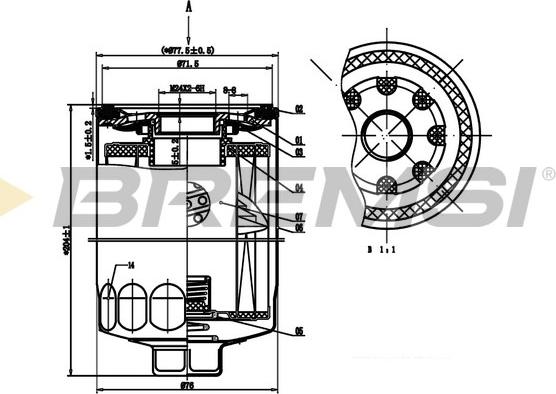 Bremsi FL1810 - Масляний фільтр autozip.com.ua