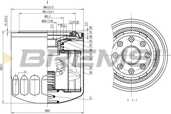 Bremsi FL1818 - Масляний фільтр autozip.com.ua