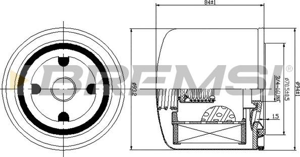 Bremsi FL1299 - Масляний фільтр autozip.com.ua