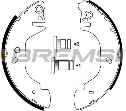 Bremsi GF0230 - Комплект гальм, барабанний механізм autozip.com.ua