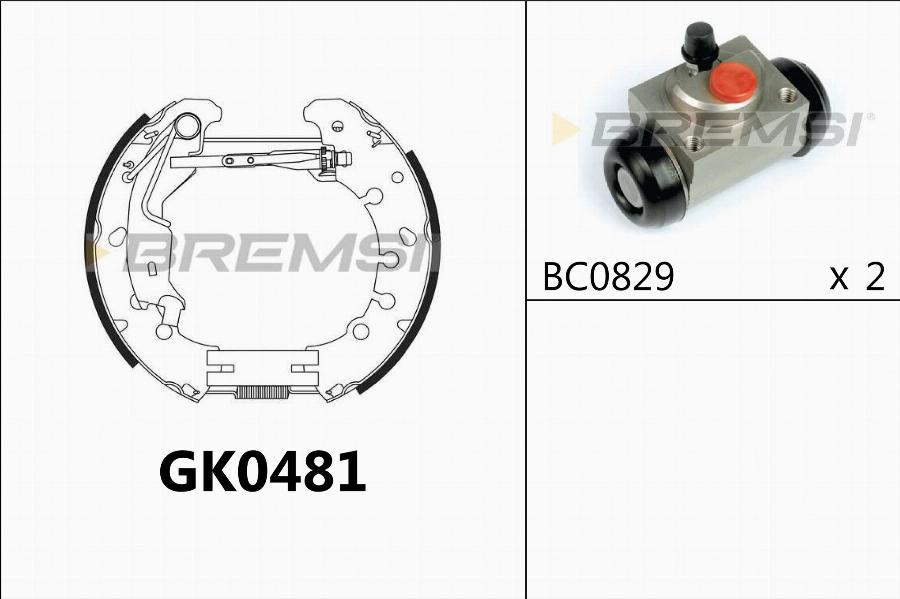 Bremsi GK0481 - Комплект гальм, барабанний механізм autozip.com.ua