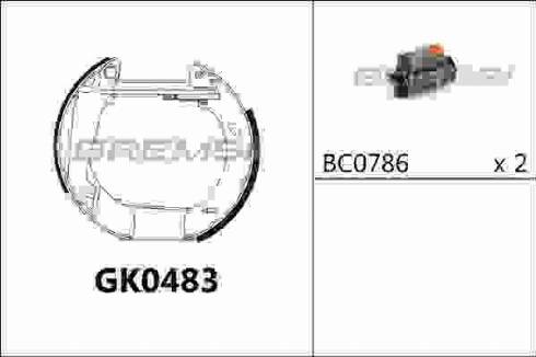 Bremsi GK0483 - Комплект гальм, барабанний механізм autozip.com.ua