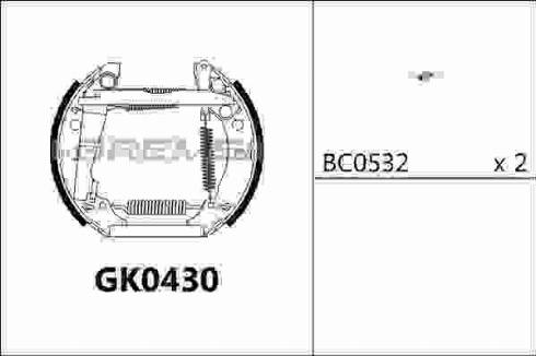 Bremsi GK0430 - Комплект гальм, барабанний механізм autozip.com.ua