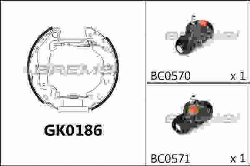 Bremsi GK0186 - Комплект гальм, барабанний механізм autozip.com.ua