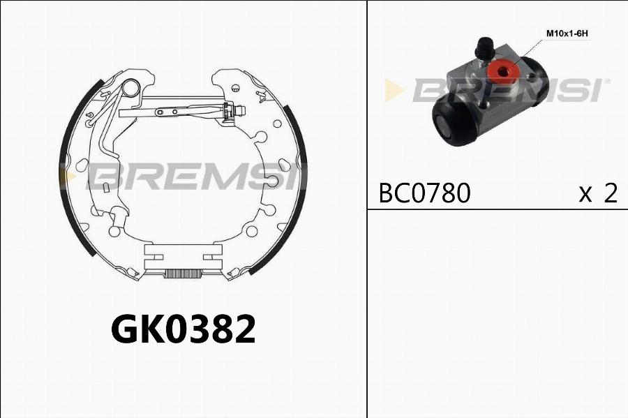 Bremsi GK0382 - Комплект гальм, барабанний механізм autozip.com.ua