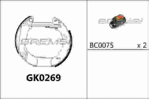 Bremsi GK0269 - Комплект гальм, барабанний механізм autozip.com.ua