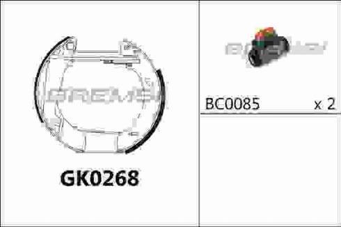 Bremsi GK0268 - Комплект гальм, барабанний механізм autozip.com.ua