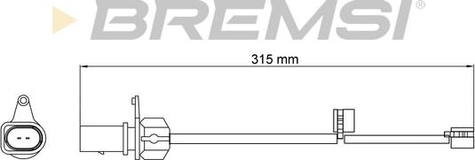 Bremsi WI0946 - Сигналізатор, знос гальмівних колодок autozip.com.ua